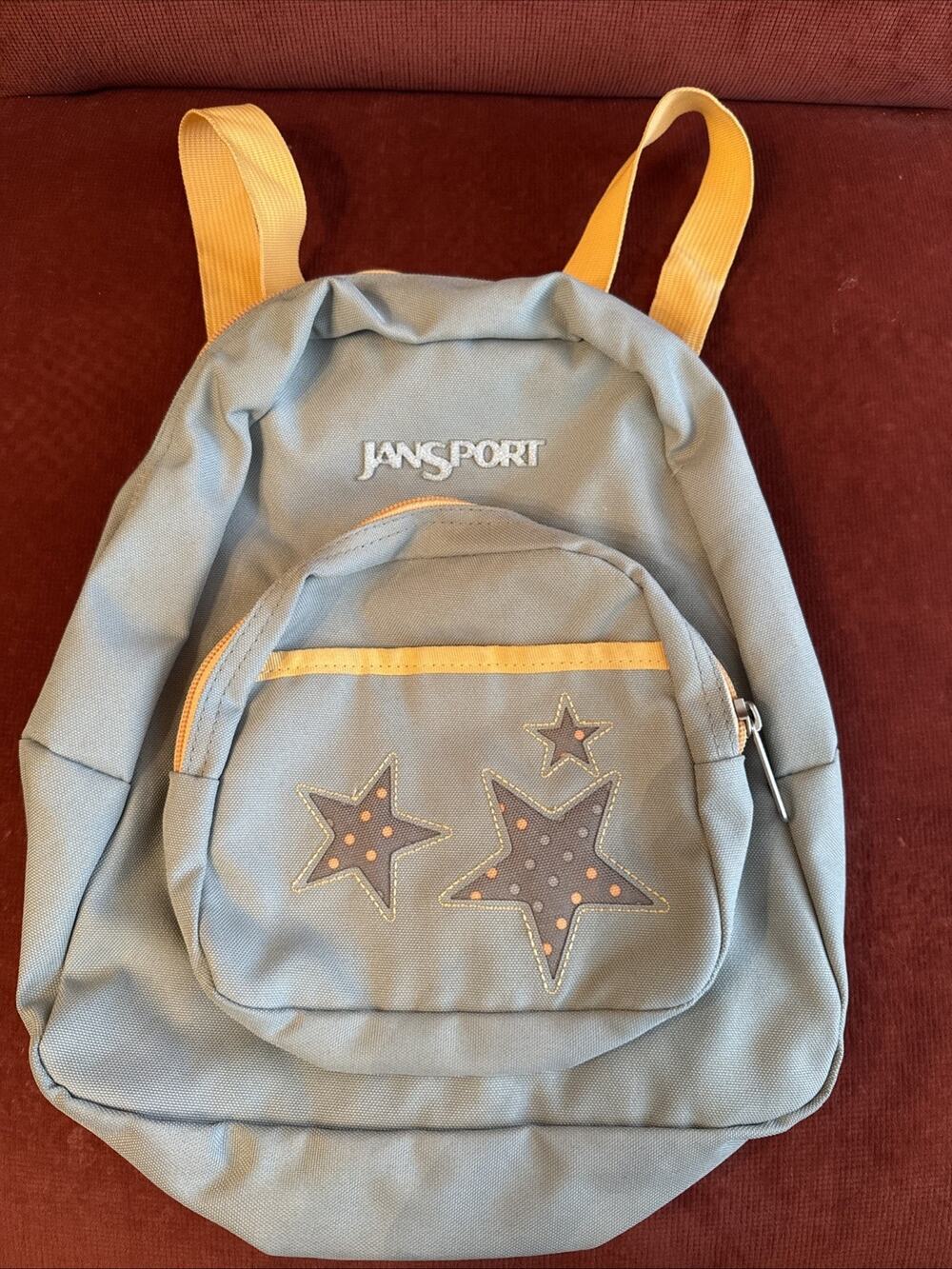 JanSport Half Pint Mini Backpack Gray-Peach Stars&Glimmer Daypack NWOT Small